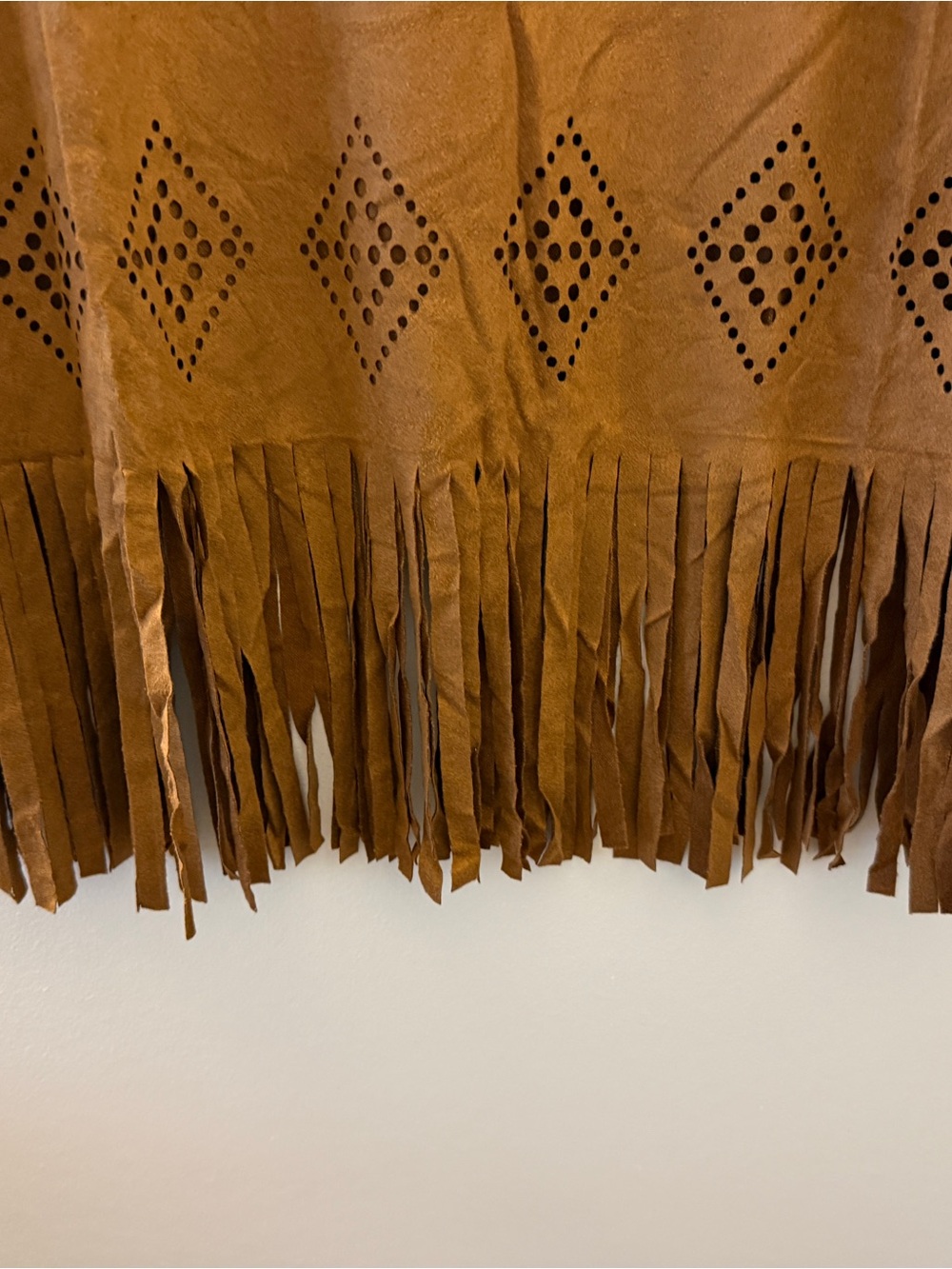 Neslay Boho Faux Suede Fringe Studded Western Dress - Size S - Picture 4 of 7